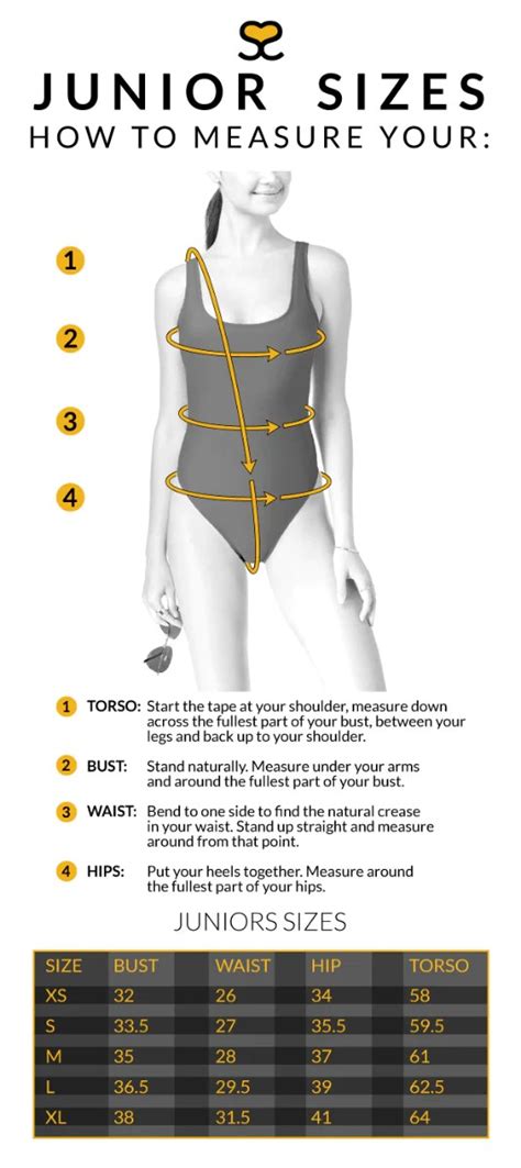 Swim Suit Size Chart