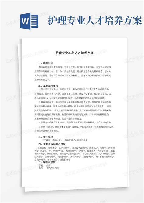 护理专业人才培养方案word模板下载编号lawpooan熊猫办公