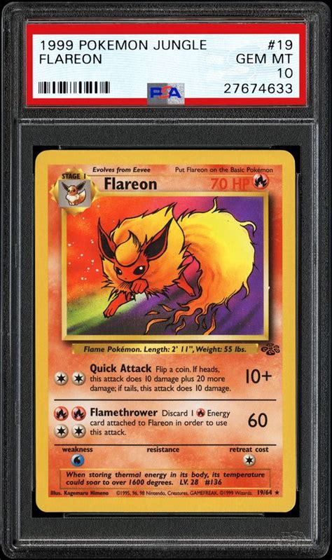 1999 Nintendo Pokemon Jungle Flareon Psa Cardfacts®