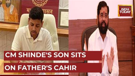 Maharashtra Cm Eknath Shinde S Son Shrikant Spotted Sitting On Cm Chair