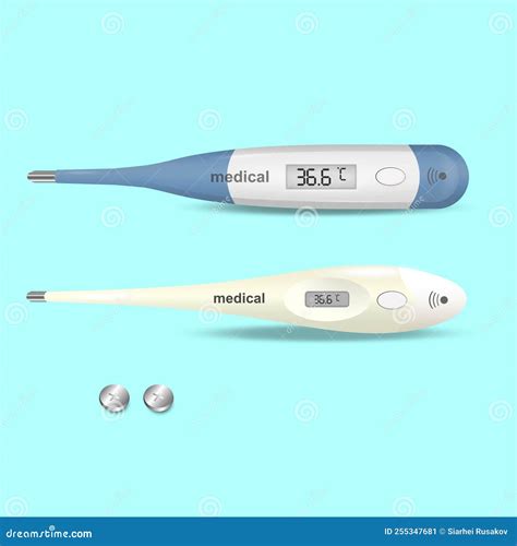 Medical Digital Thermometer In Various Shapes Showing Normal Temperature Medicine And