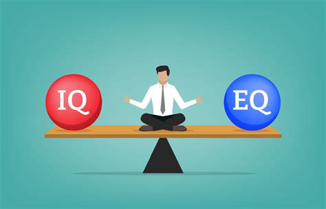 Businessman Relaxing And Meditate On The Seesaw Balancing Between Iq