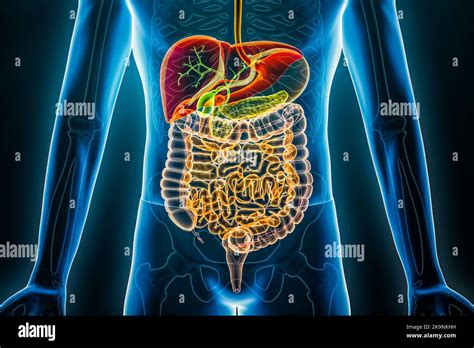 Human Digestive System X Ray Organs Of The Gastrointestinal Tract 3D