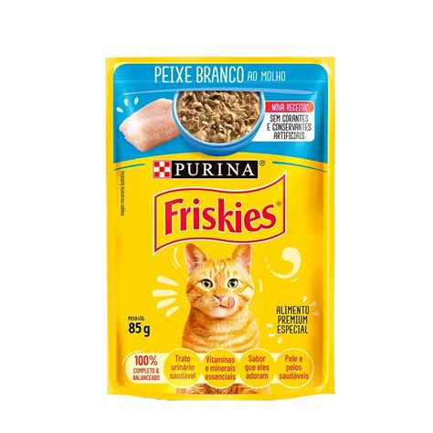 Sach Friskies Para Gatos Adultos Sabor Peixe Branco Ao Molho G