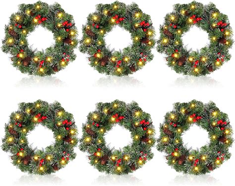 Amazon Karenhi Pcs Artificial Christmas Wreath Inch Christmas