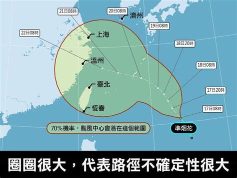 颱風烟花路徑圈超巨型！颱風論壇釋疑曝原因 生活 自由時報電子報