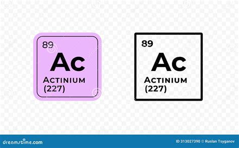 Actinium Ac Chemical Element Of Periodic Table Isolated On White