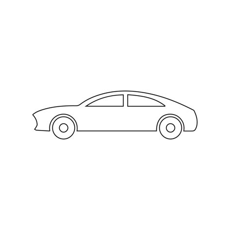 Car Line Icon Vector Illustration Isolated On White Background