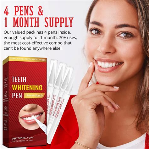 Teeth Whitening Pen 4-Pack, Brighten Your Smile in Just 1 Week with