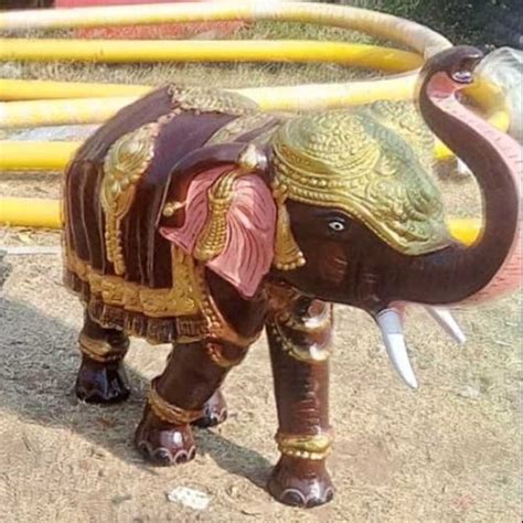 Brown Pink And Golden Frp Small Elephant Statue For Exterior Decor At Rs 13000 In Jeypore