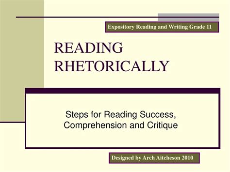 Ppt Mastering Rhetorical Reading Strategies For Success Powerpoint