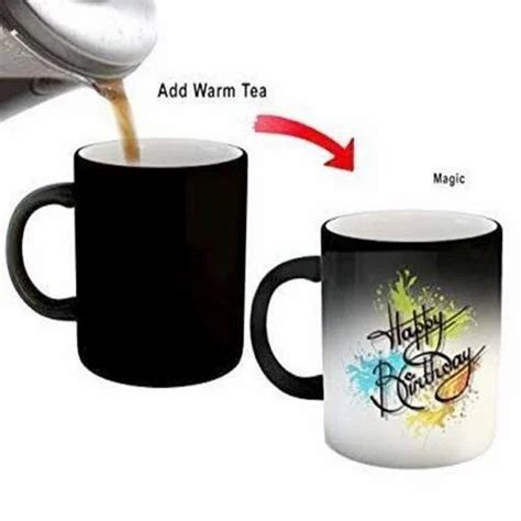 Black Photo Printed Sublimation Magic Mug For Gifting Purpose Size 6