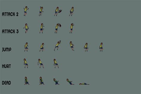 Free Zombie Sprite Sheet Pack Pixel Art - CraftPix.net