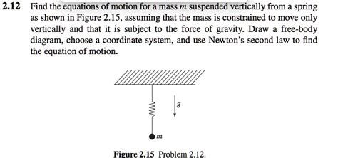 SOLVED 2 12 Find The Equations Of Motion For A Mass M Suspended