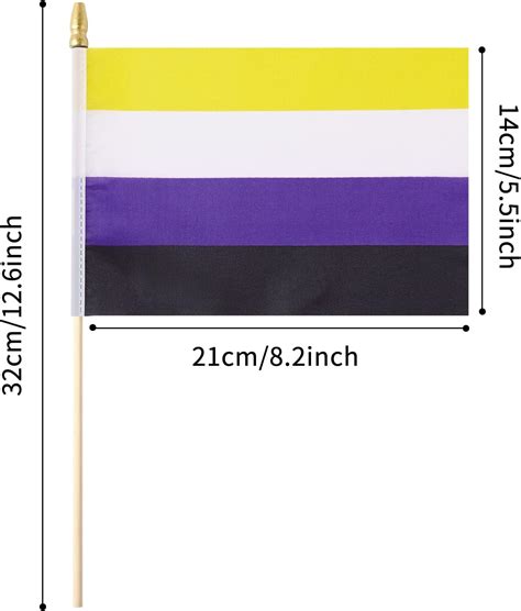 Buy Zxxvzg 25 Pack Non Binary Rainbow Pride Flag Small Mini Flag Wood