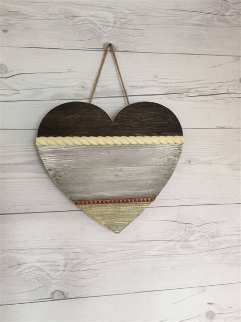 Handmade Wood Heart Wall Hanging Rustic Wood Decor Etsy