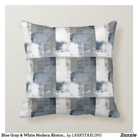 Blue Gray And White Modern Abstract Decor Pillow Zazzle Decorative Pillows Pillows Abstract