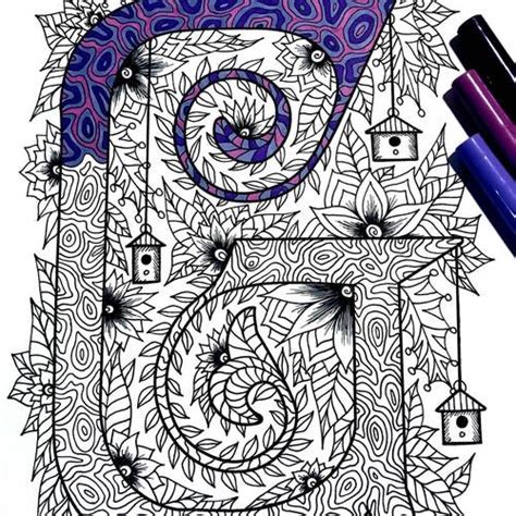 Retro Floral Alphabet 26 Uppercase Letter Coloring Pages Inspired By