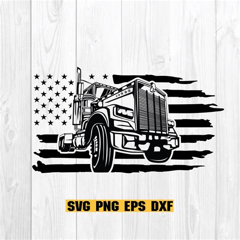 Us Semi Truck Svg Semi Truck Cutfile Truck Cutfile Us Semi Etsy