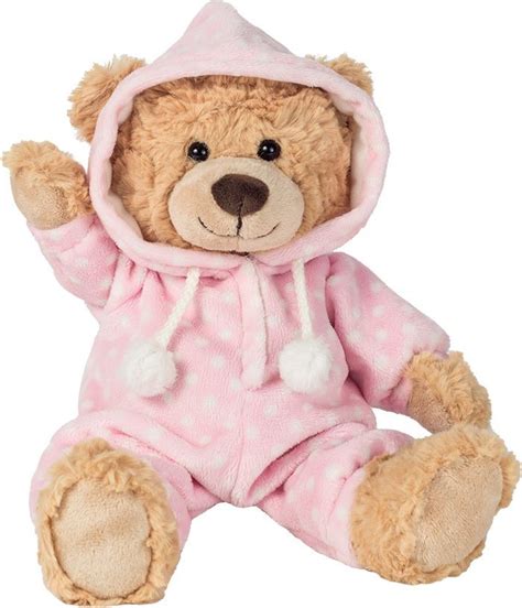 Teddy Hermann® Kuscheltier Schlafanzugbär rosa 30 cm, Ideal zum Spielen