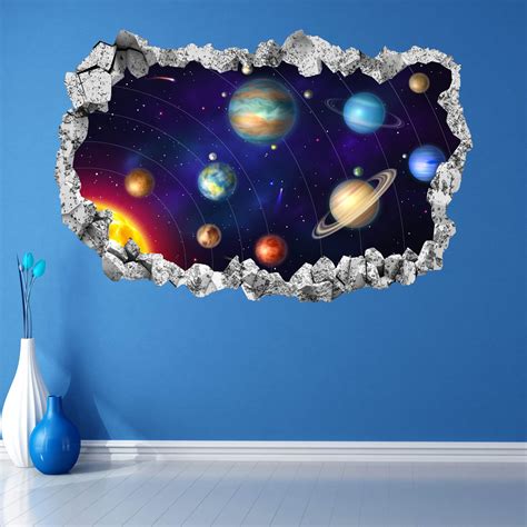 Planets Space Solar System Wall Sticker Mural Decal Print Art Etsy