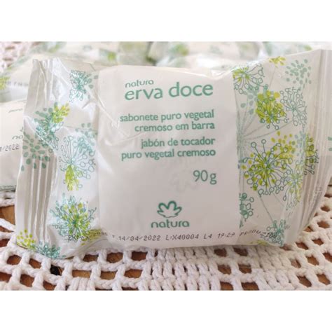 Sabonete Puro Vegetal Cremoso Erva Doce Barra 90g Shopee Brasil