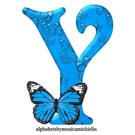 Blue Butterfly Alphabet Initials