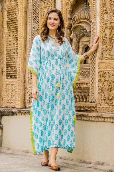 Cotton Caftan Haven Of Leaves Kaftan Designs Cotton Long Dress