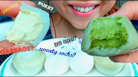 Asmr Durian Mochi Ice Cream Matcha Green Tea 먹방 Chewy Creamy Eating Sounds Whispering