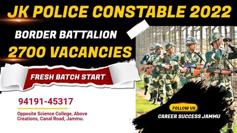 Apply Online For 2700 Constable Jk Border Battalion Police Constable