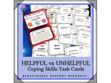 Coping Skills Helpful Vs Unhelpful Task Cards Behavior Growth