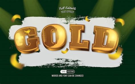 Premium Vector 3d Editable Gold Text Effect Template With Lighting