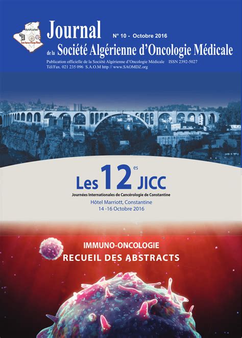 Journal de la Société Algérienne d Oncologie