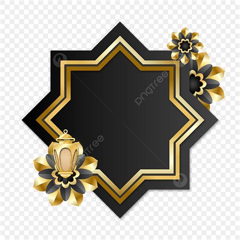 Islamic Decorations Clipart Transparent Background Black Gold Luxury