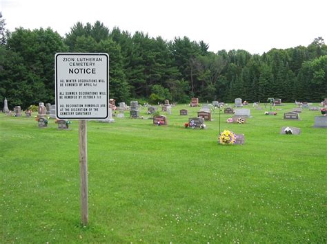 Zion American Lutheran Church Cemetery Dans Clark Wisconsin