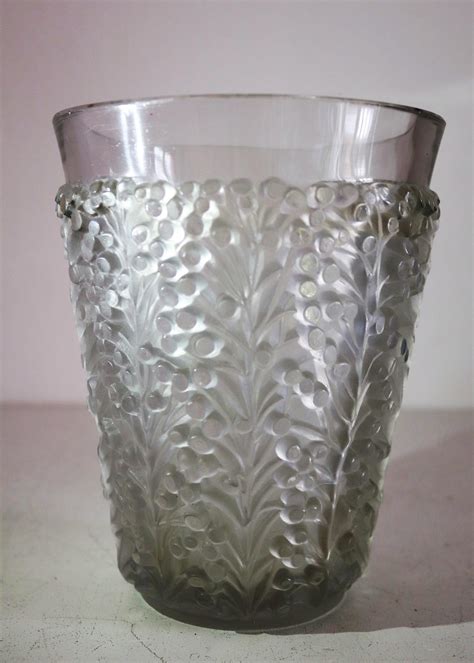 René Lalique Glass Vase With Frosted Leaves And Berries France Circa 1937 At 1stdibs Lalique