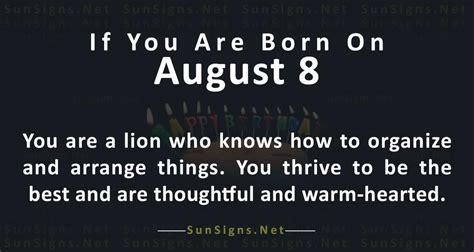 August 8 Zodiac is Leo, Birthdays and Horoscope - Zodiac Signs 101