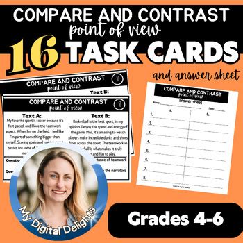 Compare And Contrast Point Of View Task Cards By My Digital Delights