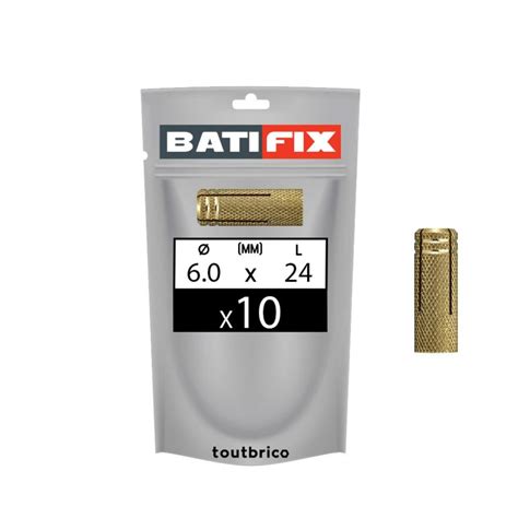 Sachet 10 chevilles laiton à expansion 6 x 24mm Batifix Leroy Merlin