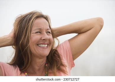 Portrait Attractive Mature Woman Posing Happy Stock Photo Shutterstock