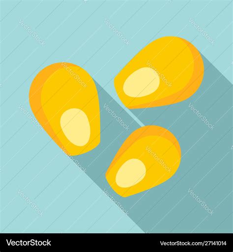 Corn Seed Icon Flat Style Royalty Free Vector Image