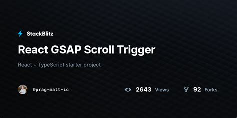 React GSAP Scroll Trigger StackBlitz