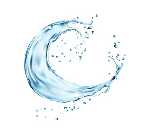 Water Drop Liquid Vector Png Images Water Splash With Wave Swirl And Liquid Drops Freshness