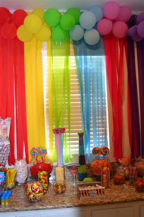 Rainbow Candy Bar Candyland Party Sweet16 Birthday Party Candy Bar