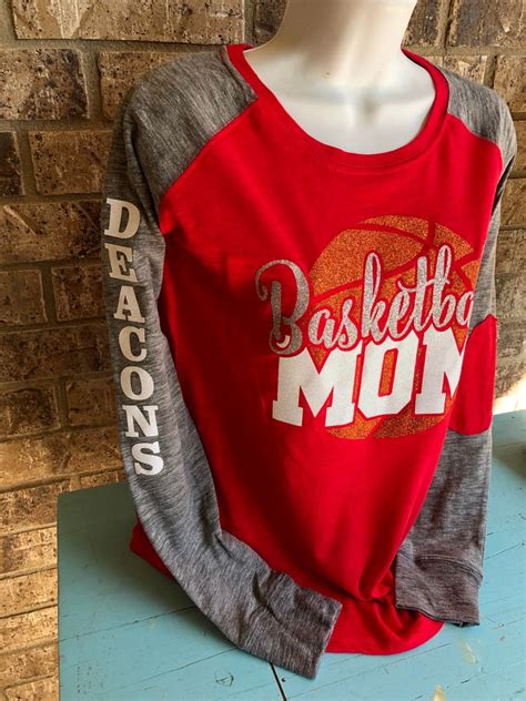 Basketball Mom Shirt Customized Glitter Basketball Shirt Etsy