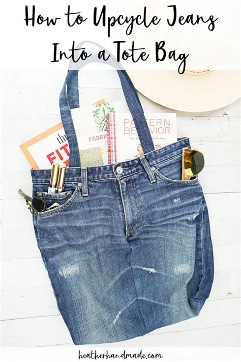 How To Upcycle Jeans Into A Tote Bag Upcycle Jeans Upcycle Upcycled