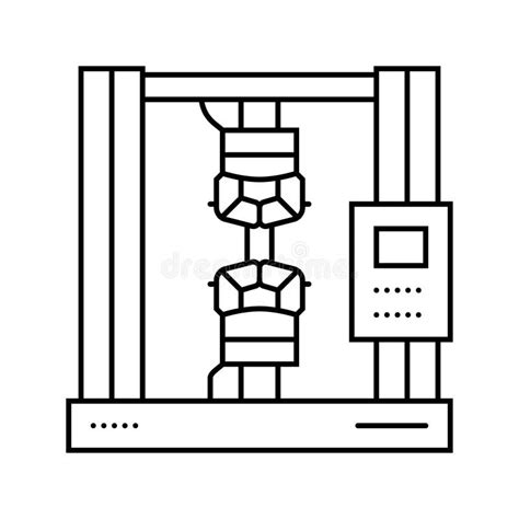 Tensile Testing Materials Engineering Line Icon Vector Illustration