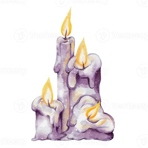 Halloween Candle Watercolor 32498849 Png