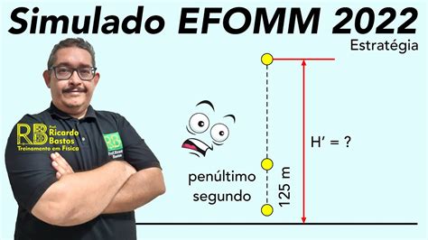 Simulado Efomm Uma Part Cula Solta Do Alto De Uma Montanha Se