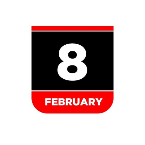 Premium Vector | 8 feb calendar day vector icon